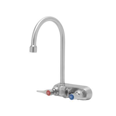 T&S S-1146 Splash Mount Faucet - 6" Swivel Gooseneck Spout, 8" Centers, ADA Compliant, Stainless Steel