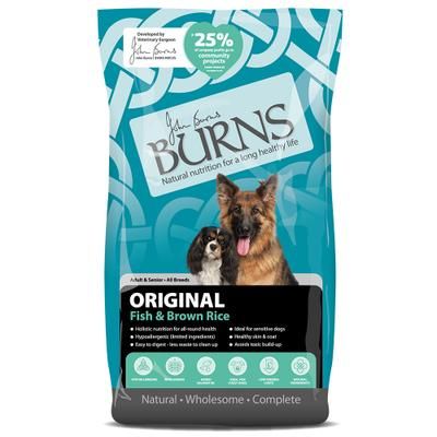 Burns Adult & Senior Original - Pesce & Riso integrale Crocchette per cane - Set %: 2 x 12 kg