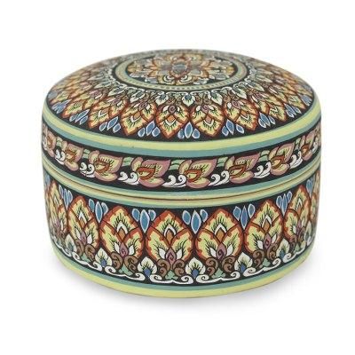 Celadon ceramic jewelry box, 'Thai Royale'