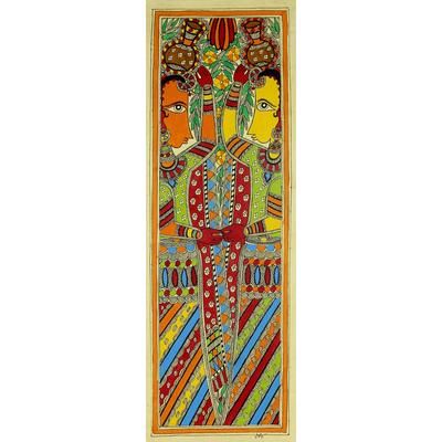 Madhubani painting, 'Village Lasses II'