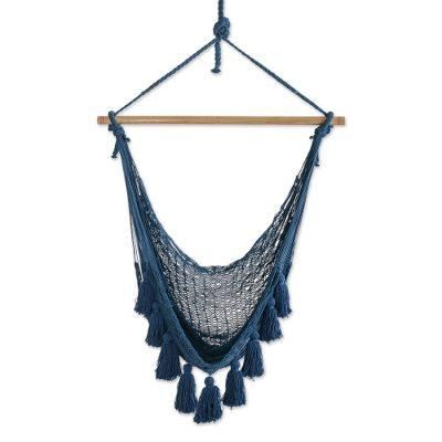Ocean Dream,'Blue Cotton Mayan Hammock Swing from Mexico (Single)'
