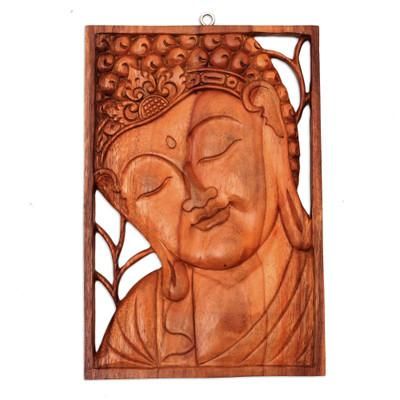 Young Buddha,'Buddha Portrait Balinese Relief Panel'