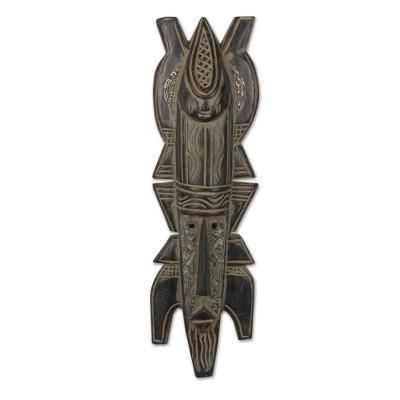 Akwasi,'African Wood Mask Hand Crafted by Ghanaian Artisan'