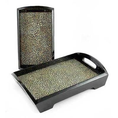 Eggshell mosaic trays, 'Universe' (pair)