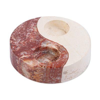 Yin and Yang,'Natural Marble Yin and Yang Tealight Holder'