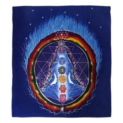 'Batik Rayon Chakra-Themed Wall Hanging from Bali'