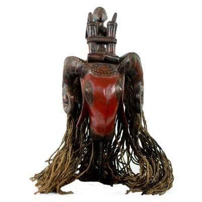 African mask, 'Red Baule Ram'