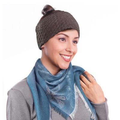 Wavelength in Chestnut,'Chestnut 100% Baby Alpaca Honeycomb Pattern Knit Headband'
