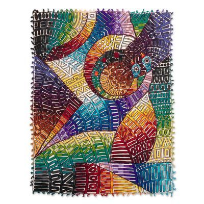 Sowing Honesty,'World Peace Project Handloomed Alpaca Tapestry with Doves'