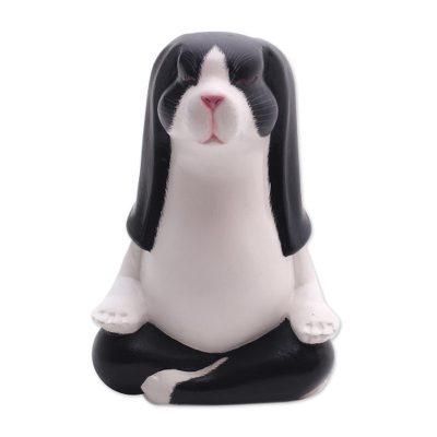 Expecting Yoga Bunny,'Pregnant Yoga Bunny Wood Sculpture'