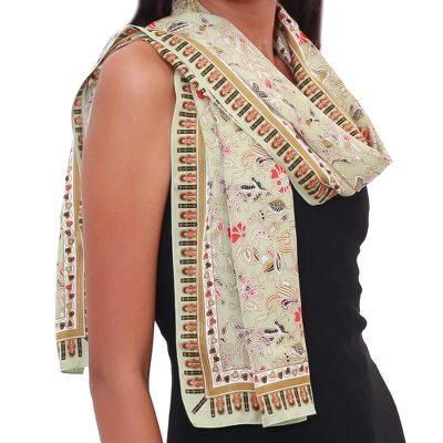 Singa Laurel,'Laurel Batik Silk Scarf from Bali'