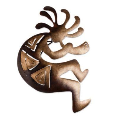 'Kokopelli Peace' (medium) - Cultural Steel Wall Art Musician