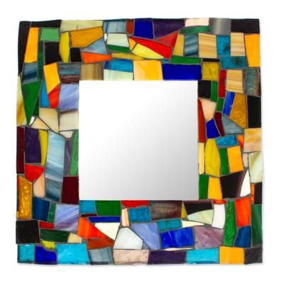 Stained glass mirror, 'Symphony of Color'