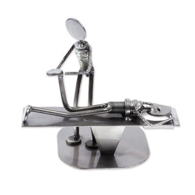 Chiropractic,'Handmade Chiropractic Recycled Metal Figurine from Mexico'