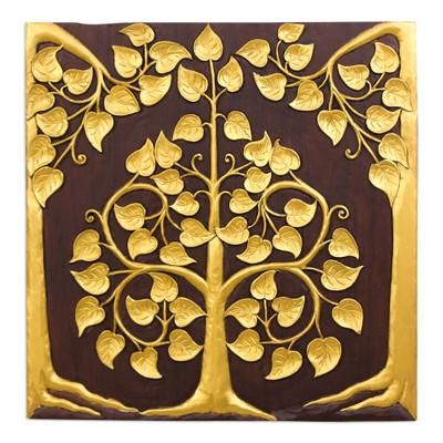 The Golden Bodhi,'Thai Golden Bodhi Tree Relief Panel'