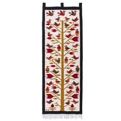 Birds of the White Valley,'Bird-Themed Wool Tapestry from Peru'