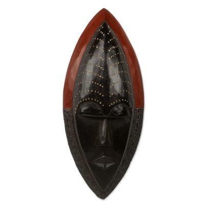'Be Patient' - Handcrafted African Wood Mask for Wall