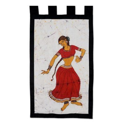 Dancing Beauty,'Batik Cotton Wall Hanging with Dance Motif'