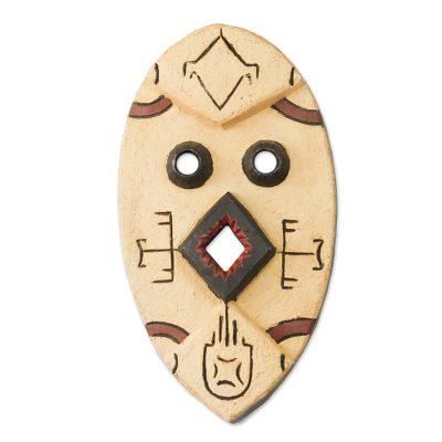 Ghanaian wood mask, 'Lady Obenewaa' - African Wood Mask