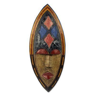Adepa,'West African Artisan Crafted Sese Wood Wall Mask'