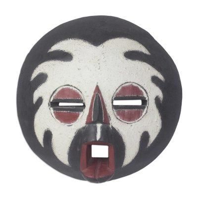 Malian wood mask, 'Water God' - Hand Carved Wood Mask