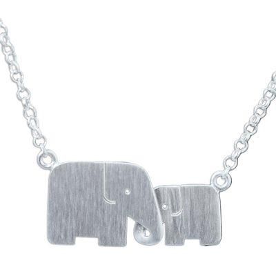 'Family Love' - Hand Crafted Silver Elephant Pendant Necklace