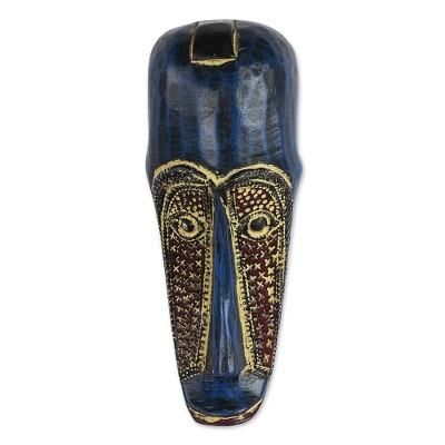 Kurege,'Hand Carved Sese Wood Ghananian Mask'