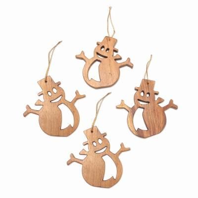 Snowman Joy,'Artisan Crafted Snowman Ornaments (Set of 4)'