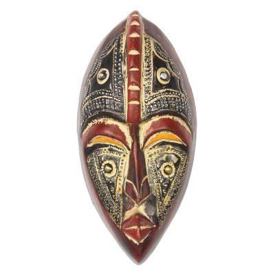 Kyauta,'Oval African Wood and Aluminum Mask from Ghana'
