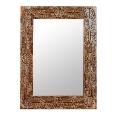Wall mirror, 'Indian Wildflowers'