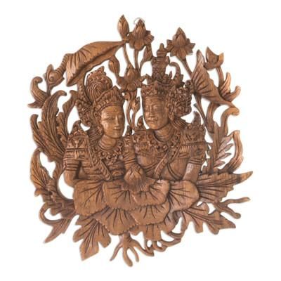 Rama and Sita's True Love,'Sita and Rama Relief Panel Wall Sculpture from Bali'