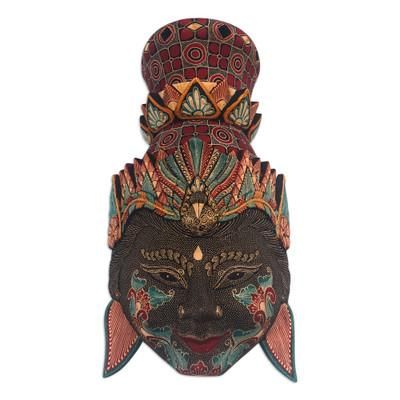 Powerful Rama,'Handcrafted Batik Pule Wood Rama Mask with Bird Detail'