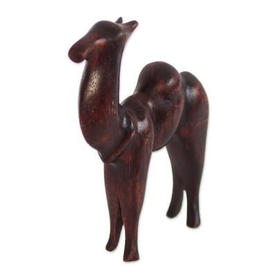Teak sculpture, 'Camel of Purpose'