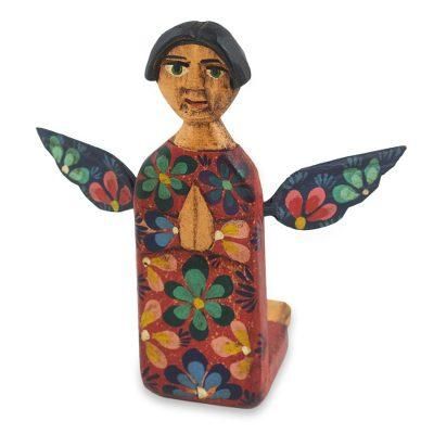 Wood statuette, 'Angel of Vitality II'