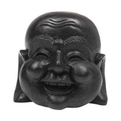 Laughing Monk,'Hand-Carved Buddha Wood Sculpture from Bali'