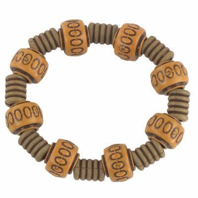 Spring for Joy,'Rustic Recycled Plastic Beaded Stretch Bracelet from Ghana'