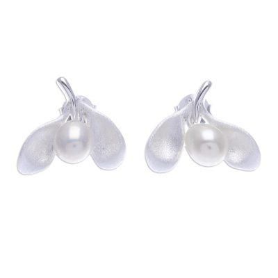 Fruit Tree,'Hand Crafted Cultured Pearl Drop Earrings'