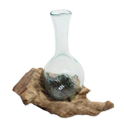 Dissolved,'Artisan Crafted Wood and Glass Sculpture'