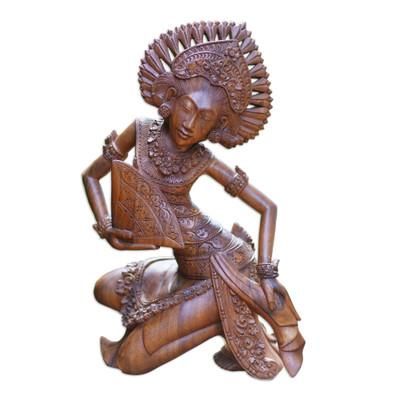 Wood statuette, 'Janger Dancer'