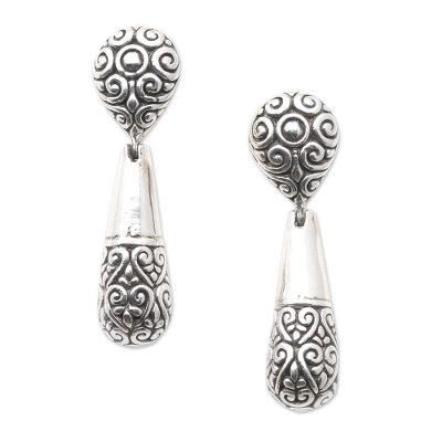 Friend of Mine,'Balinese Sterling Silver Dangle Earrings'