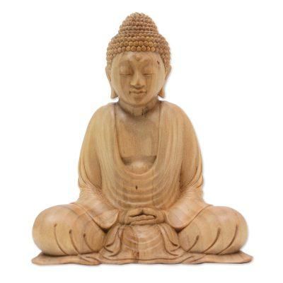 'Buddha's Gesture' - Hand Made Wood Sculpture from Indonesia