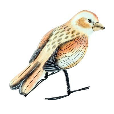 Snow Bunting,'Guatemala Handcrafted Ceramic Snow Bunting Bird Figurine'