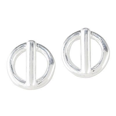 Silver Toggles,'Handcrafted Sterling Silver Stud Earrings from Thailand'