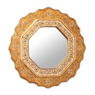 'Golden Star' - Collectible Reverse Painted Glass Handmade Mirror
