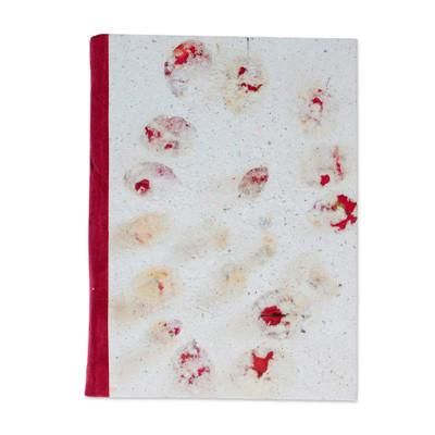 Rosy Rain,'Recycled Paper Journal in White from Mexico'