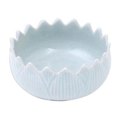 Peace Lotus,'Hand Made Celadon Ceramic Lotus Leaf Bowl'