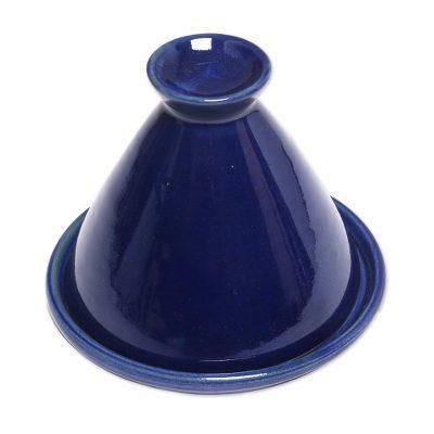 Blue Francis,'Handcrafted Royal Blue Ceramic Mini Tagine from Bali'