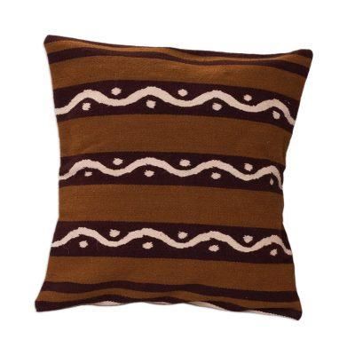 Wool cushion cover, 'Seeds'
