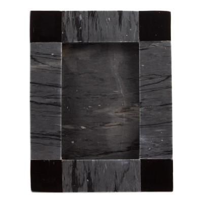 Grey Energy,'Grey and Black Marble Photo Frame from Mexico (4x6)'