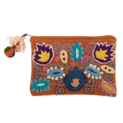 Classic Andes,'100% Alpaca Cosmetic Bag with Classic Embroidered Details'